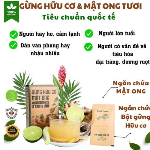 Trà Gừng Hữu Cơ & Mật Ong Tươi 2 trong 1