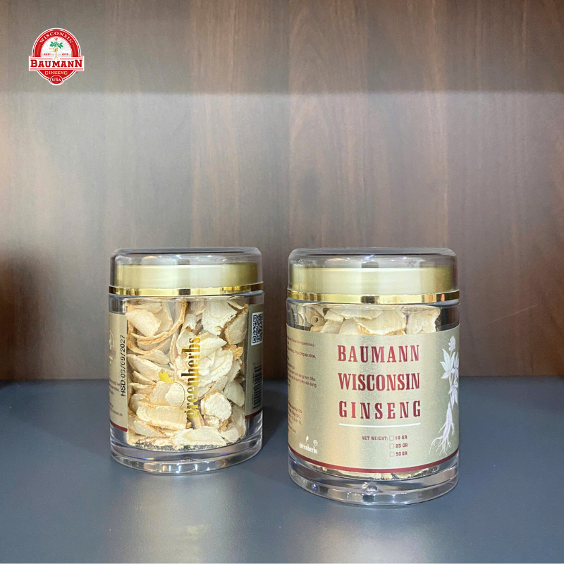 Nhân Sâm Thái Lát Baumann Wisconsin 25g– Tăng Cường Sinh Lực, Giảm Stress